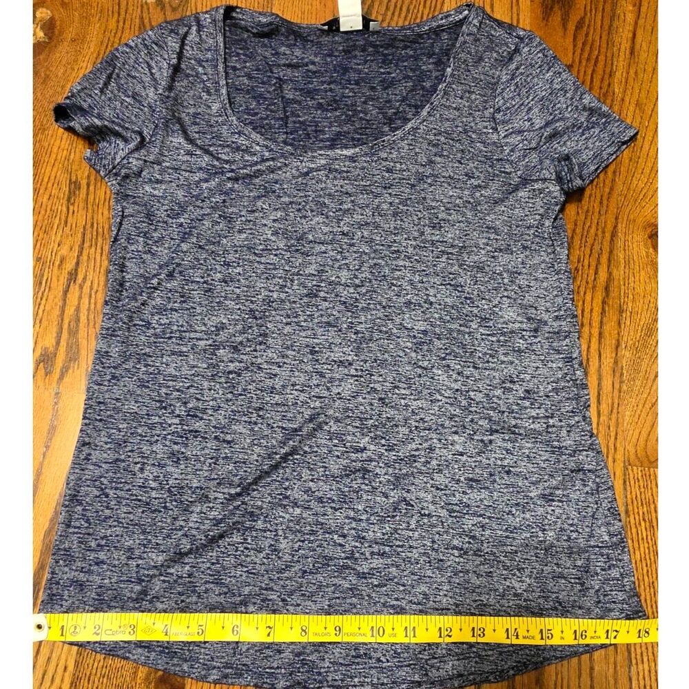 White House Black Market Navy Shimmer T Shirt Size Small